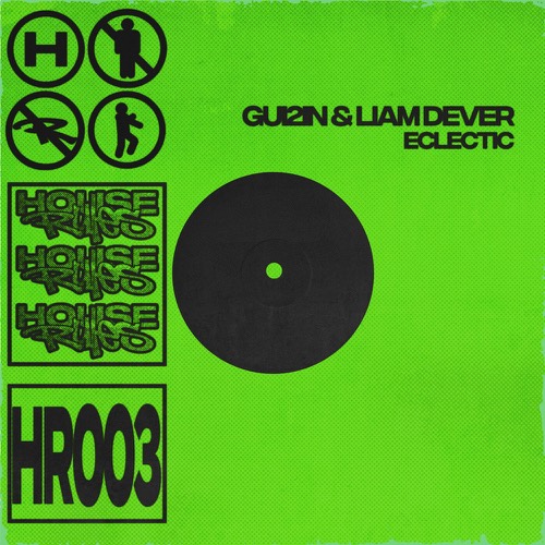 Eclectic sleeve — acid green with a black vinyl disc.